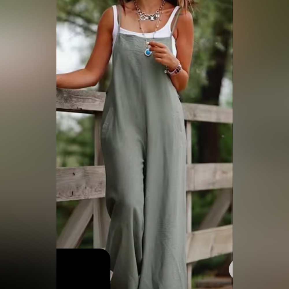 EUC MADE IN ITALY LABEL Olive Green Jumpsuit